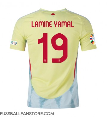 Spanien Lamine Yamal #19 Replik Auswärtstrikot EM 2024 Kurzarm